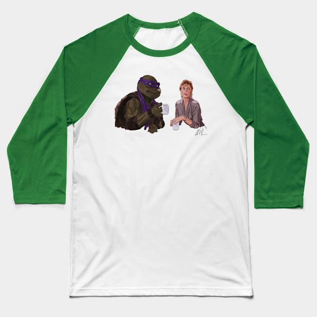 TMNT2: Coffee Break Baseball T-Shirt by 51Deesigns